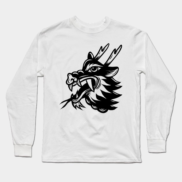 Dragon head Long Sleeve T-Shirt by Adorline